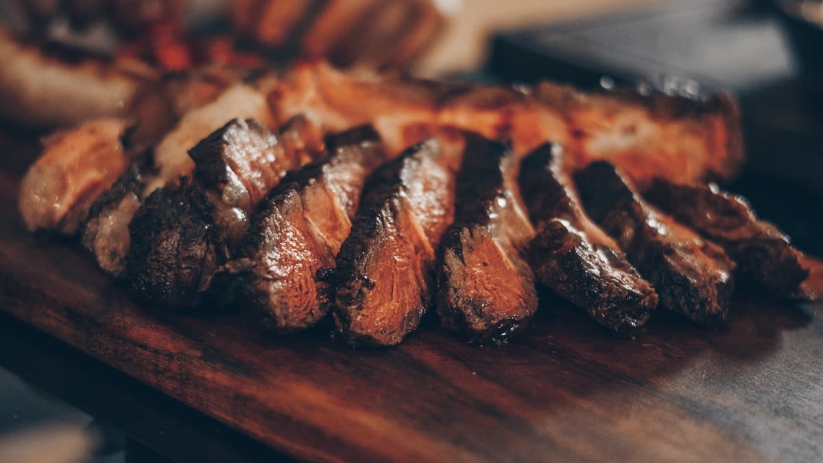 Proteins searing on a hot grill